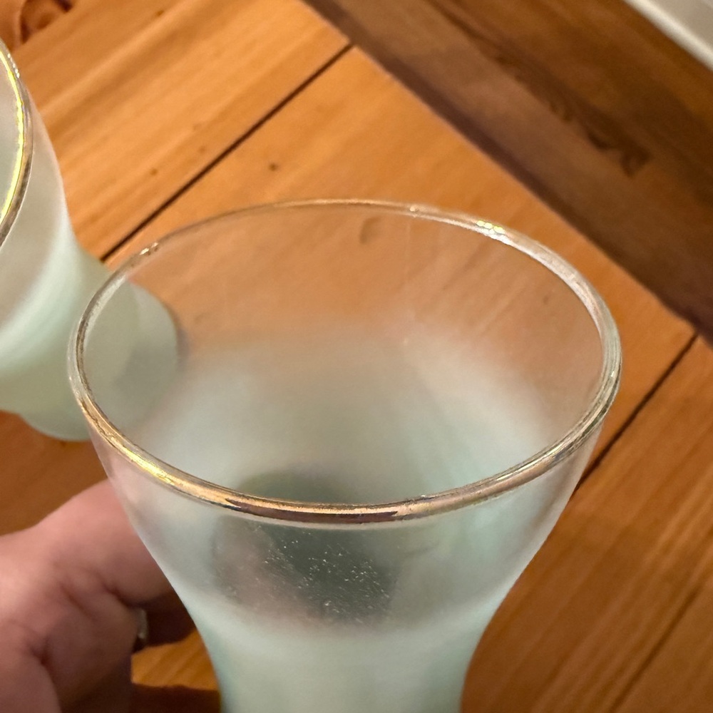 Blendo 4 Frosted Pastel Ombré Glassware Set Parfait Cocktail Glasses MCM Vintage - Picture 13 of 16